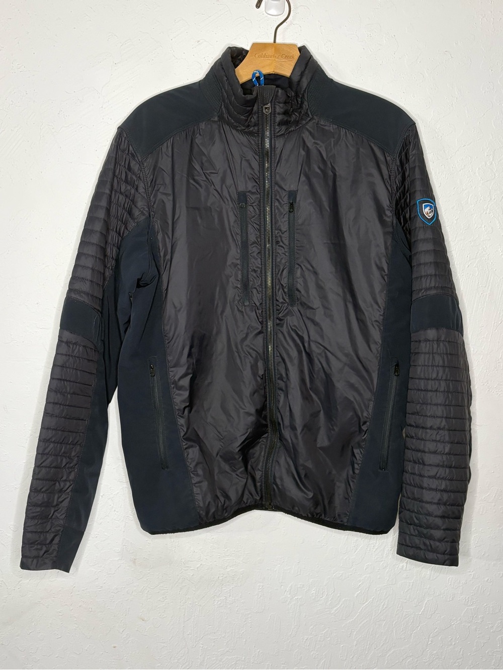 Kuhl Spyfire Jacket Mens M Navy Midnight Blue Down Puffer Full Zip 1064 Gorpcore